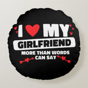 Coussins Ronds j'aime mon amie coeur