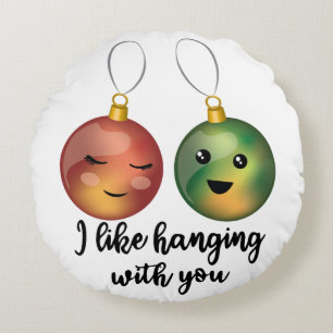 Coussins Ronds J'Aime Passer Avec Vous Les Ornements De Noël