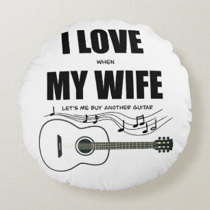 Coussins Ronds J'aime quand ma femme me fait acheter une autre gu