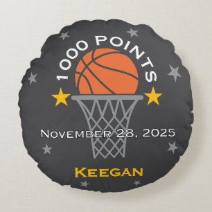 Coussins Ronds Jalon de 1000 points de basket-ball personnalisé