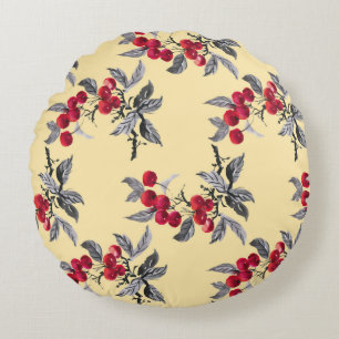 Coussins Ronds Jardin aquarelle rowan plante transparent motif su