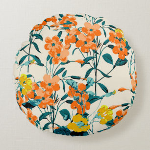 Coussins Ronds Jardin aux fleurs. Petites fleurs mignonnes et bra