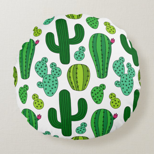 Coussins Ronds Jardin de Cactus (Devant)