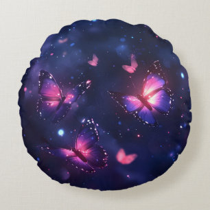 Coussins Ronds Jardin de papillons nocturnes célestes