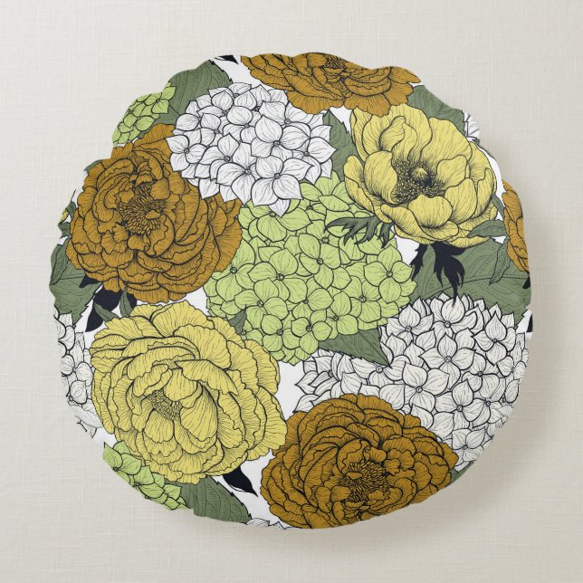 Coussins Ronds Jardin de printemps tardif 2 (Devant)