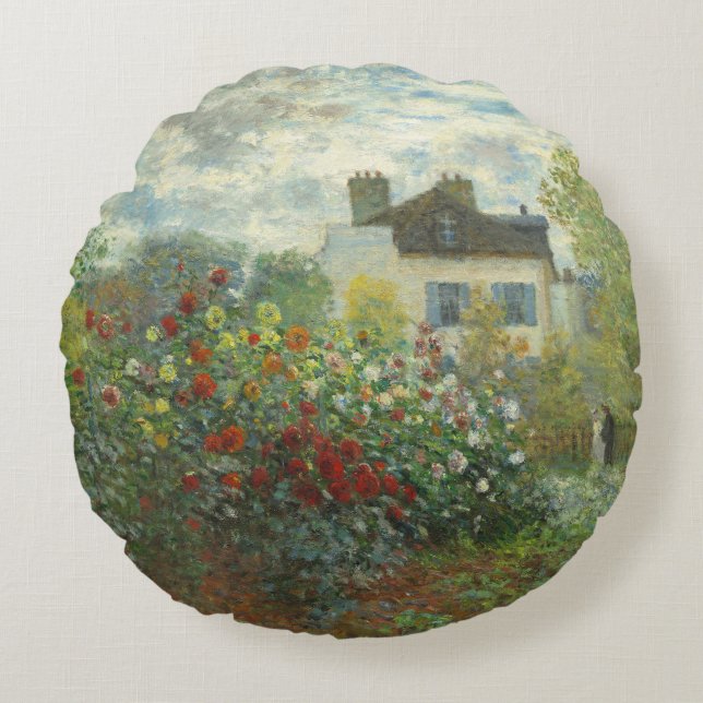 Coussins Ronds Jardin des artistes de Monet dans Peinture d'Argen (Devant)