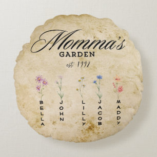 Coussins Ronds Jardin Fleur sauvage de Mommas personnalisé