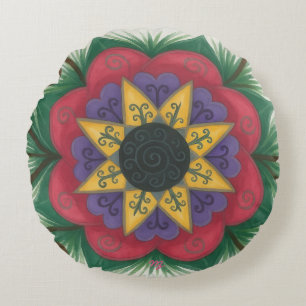 Coussins Ronds Jardin fleuri surélevé