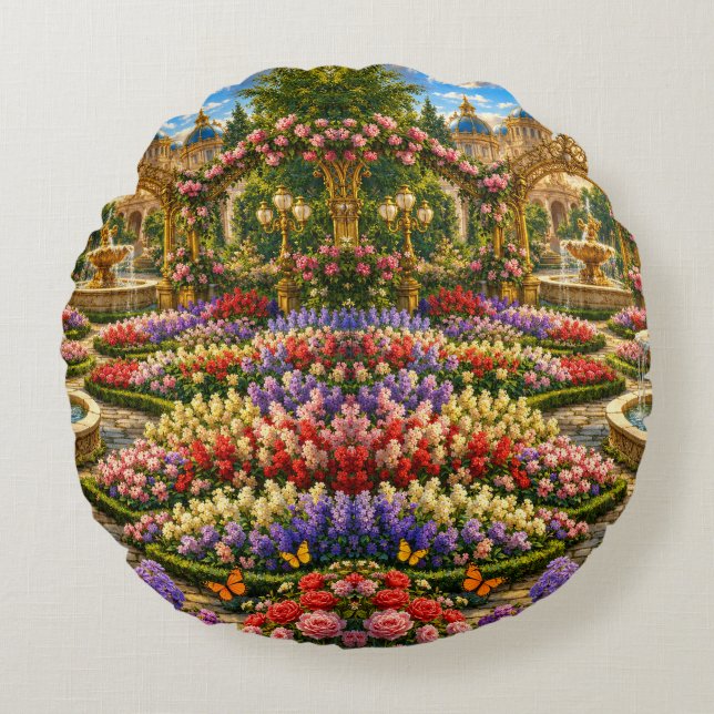 Coussins Ronds Jardin royal enchanté  (Devant)
