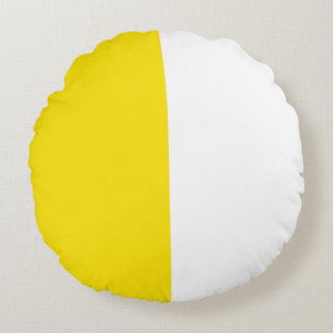 Coussins Ronds Jaune Blanc Deux Couleurs Tonalité Moitié Fraction