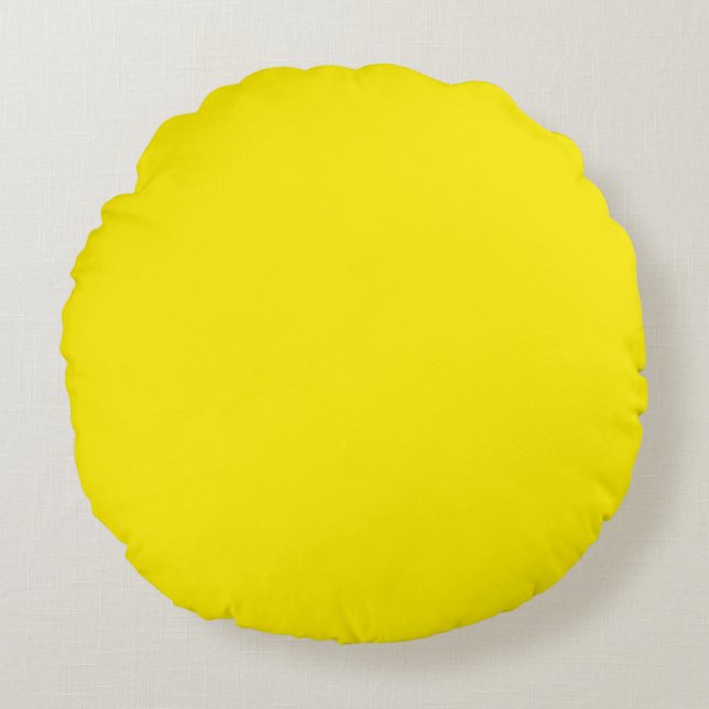 Coussins Ronds Jaune Canari (couleur unie)  (Devant)