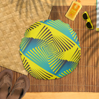 Coussins Ronds Jaune clair vert Abstrait Motif de style jungle