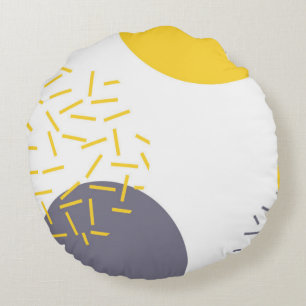 Coussins Ronds Jaune, cool, moderne, géométrique tendance