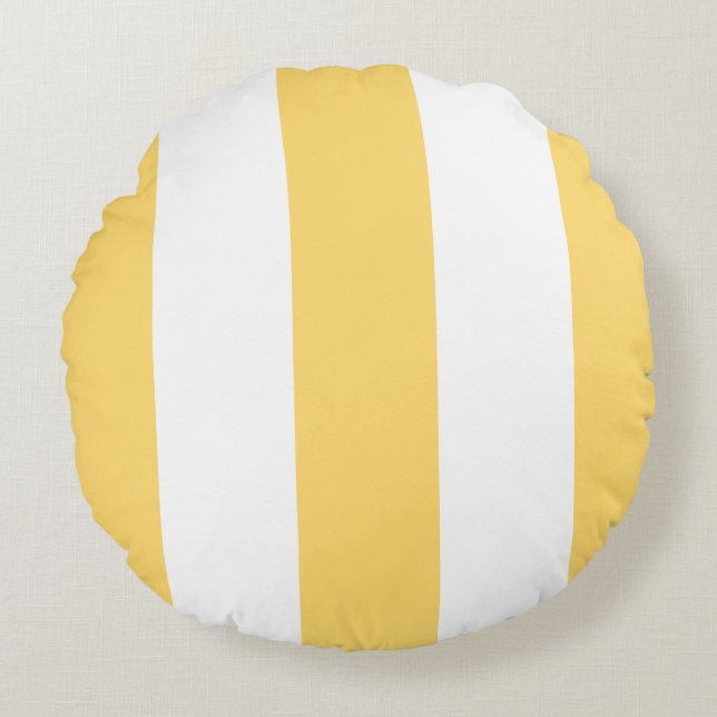Coussins Ronds Jaune Et Blanc Tirer L'Oreiller (Devant)