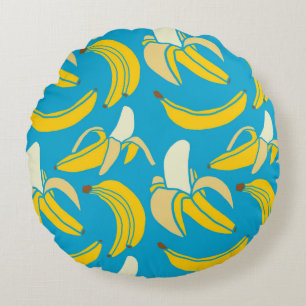 Coussins Ronds jaune frais banane tropicale sans soudure patte
