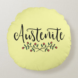 Coussins Ronds Jaune Jane Austen Floral Austenite