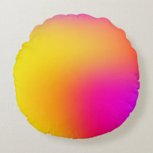 Coussins Ronds Jaune néon et rose