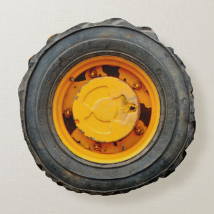Coussins Ronds jaune orange antique voiture pneu