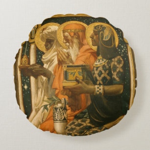 Coussins Ronds JC Leyendecker Trois Sages Vintage Noël
