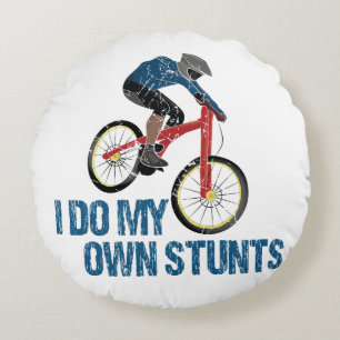 Coussins Ronds Je Fais Mes Propres Stunts Mountain Biker Vintage