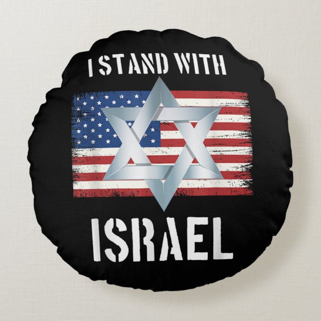 Coussins Ronds Je suis avec Israël (Devant)