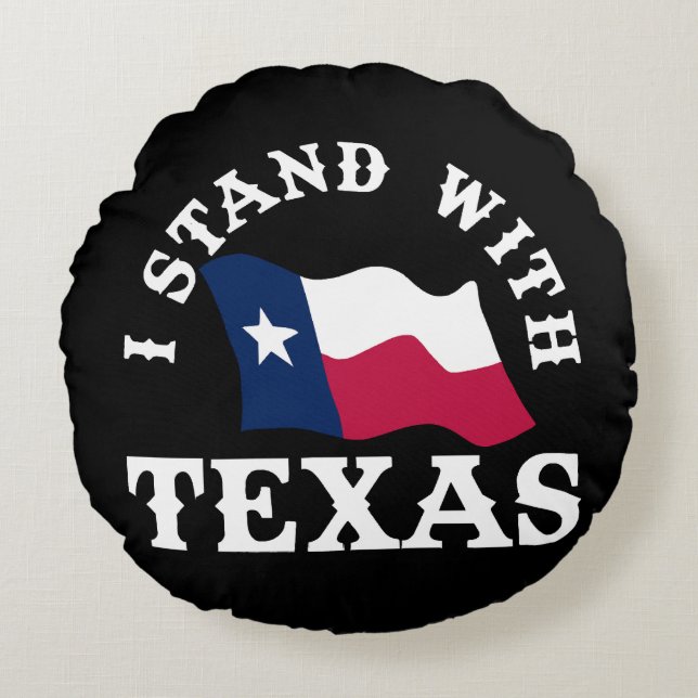 Coussins Ronds Je suis avec le Texas (Devant)