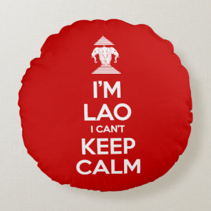 Coussins Ronds Je suis Lao je ne peux pas garder le calme