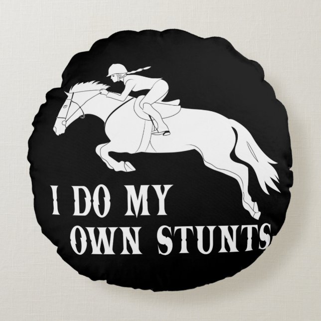 Coussins Ronds Je Suis Propre Stunts Cheval Équitation (Devant)