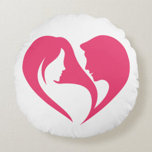 Coussins Ronds Je t'aime du coeur.