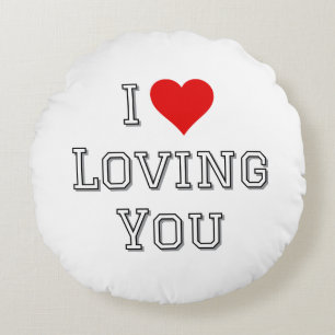 Coussins Ronds Je T'Aime Romantique Valentine Typographie