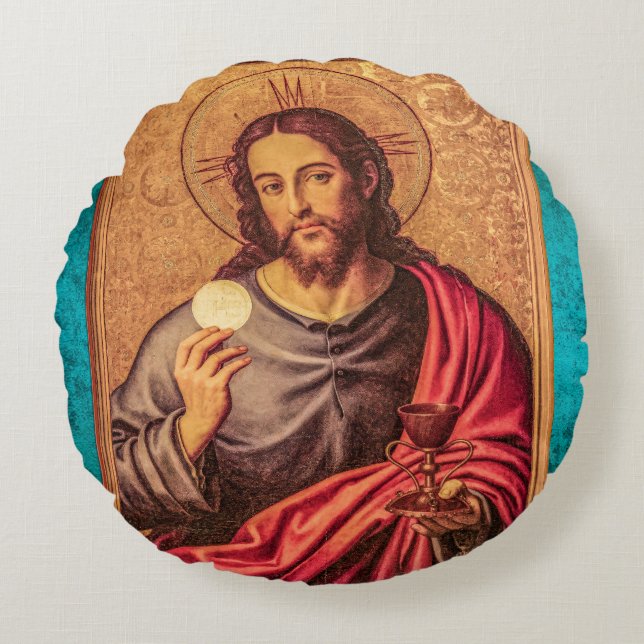 Coussins Ronds Jesus Fine art vintage pillow (Devant)