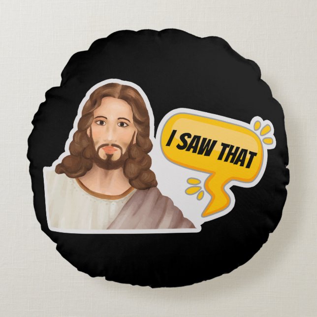 Coussins Ronds Jésus J'Ai Vu Ça (Devant)