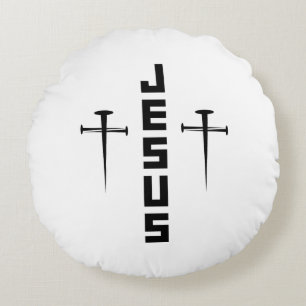 Coussins Ronds JESUS Nail Croix foi chrétienne pour les croyants