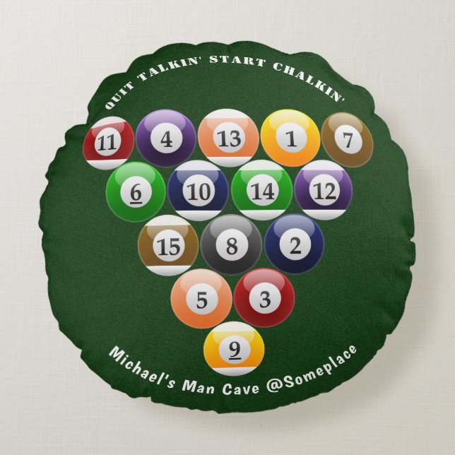 Coussins Ronds Jeu de piscine des boules de billard de support de (Devant)