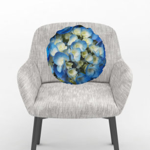 Coussins Ronds Joli bleu Hydrangea Floral