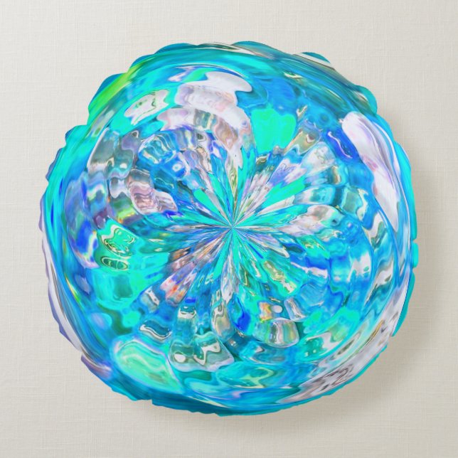 Coussins Ronds Joli bleu turquoise effet Cercle (Devant)