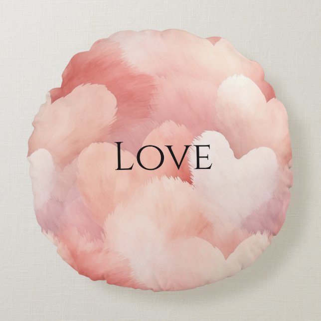 Coussins Ronds Joli Coeur rose (Devant)