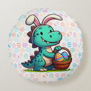 Coussins Ronds Joli dinosaure lapin de Pâques