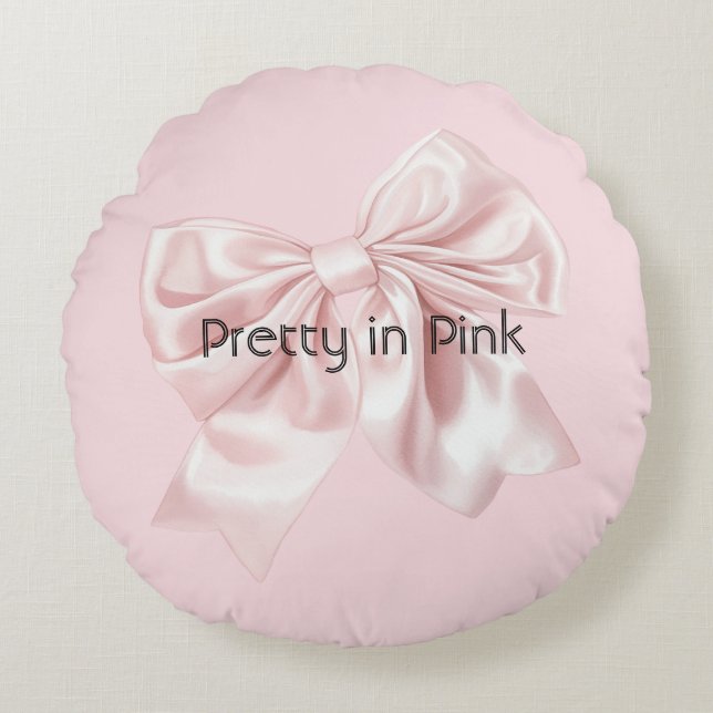 Coussins Ronds Joli en noeud rose (Devant)