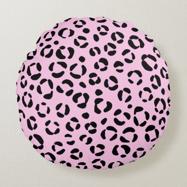Coussins Ronds Joli en rose impression animale (Devant)