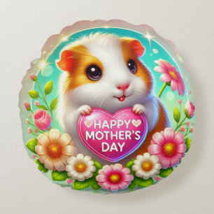 Coussins Ronds Joli hamster célébrant la fête des mères
