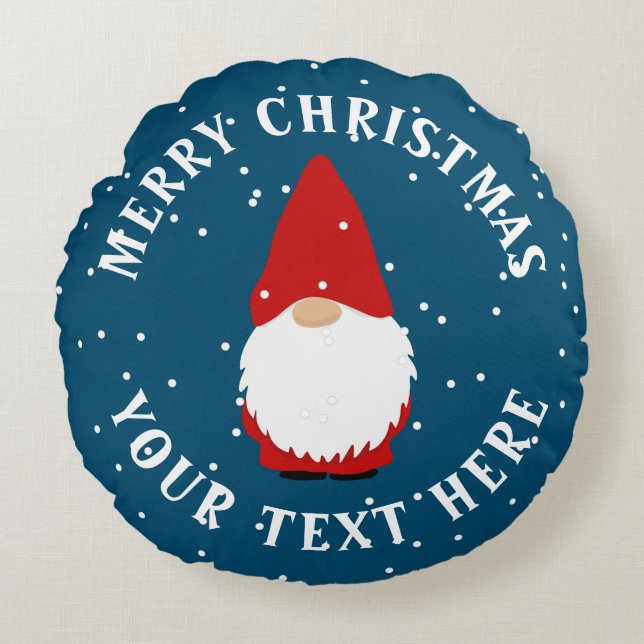 Coussins Ronds Joli hiver gnome de Noël rond lancer oreiller (Devant)