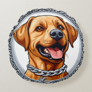 Coussins Ronds Joli labrador jaune