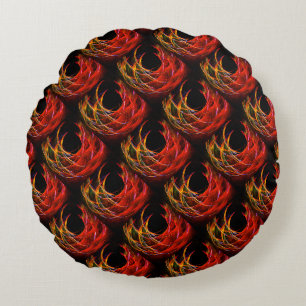 Coussins Ronds Joli motif d'art abstrait bohème élégant moderne #