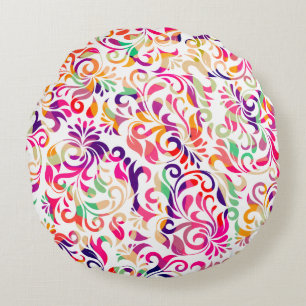Coussins Ronds Joli motif de fleurs colorées classiques