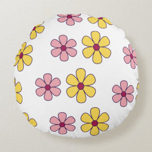 Coussins Ronds Joli motif de grandes fleurs