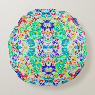 Coussins Ronds Joli motif floral abstrait