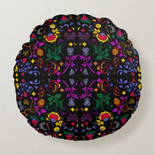Coussins Ronds Joli motif floral coloré