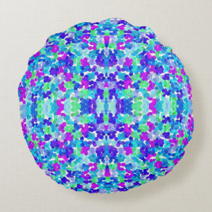 Coussins Ronds Joli motif rose violet aqua bleu pour petits doigt