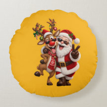 Joli Père Noël et cerf Fête de Noël festive